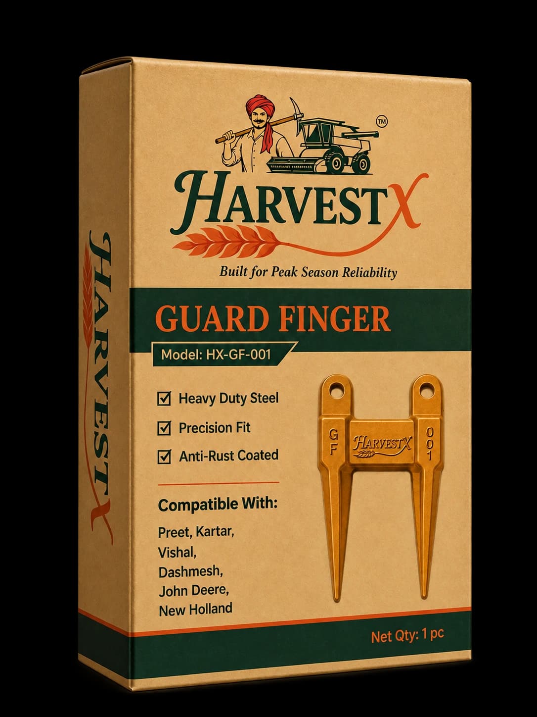 HarvestX Guard Finger packaging, front view